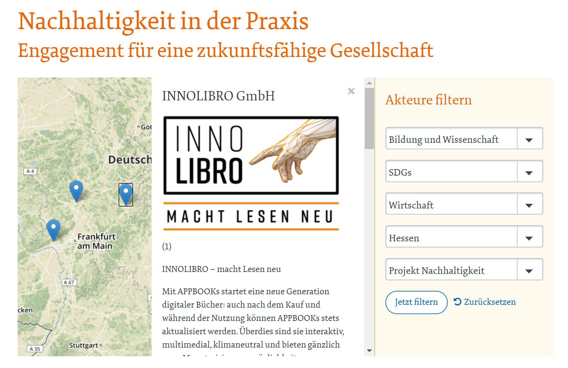 Würdigung von INNOLIBRO durch RENN.west für ihren nachhaltigen Ansatz