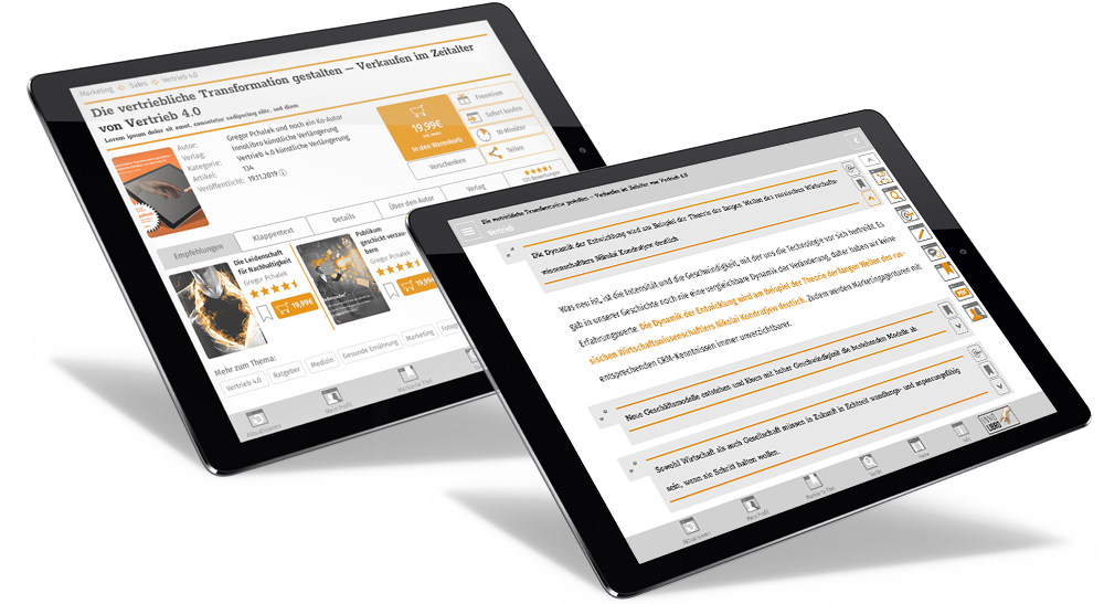 Darstellung des Bookstores in der INNOLIBRO-App Darstellung des Bookstores in der INNOLIBRO-App